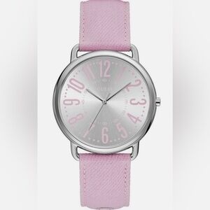 New GUESS Ladies Dress Canvas Leather Watch - W1068L8